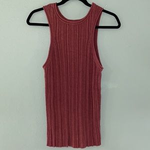 Anthropologie Silk and Wool Blend Ribbed Tank Top